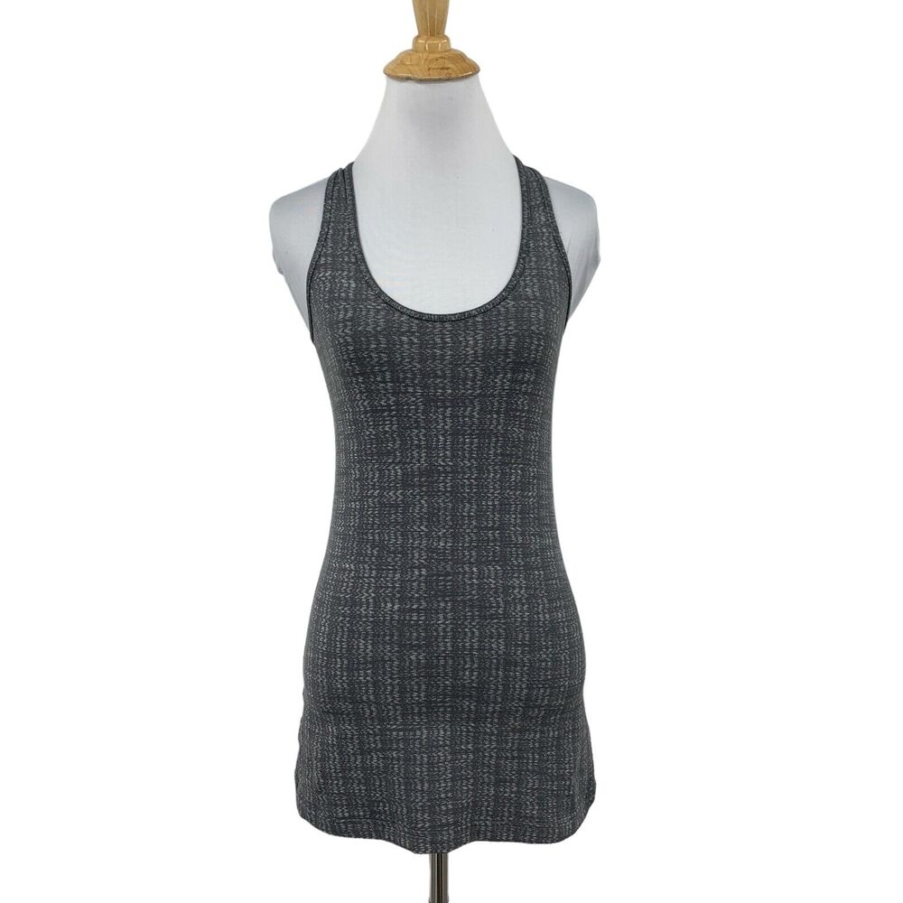 Lululemon Tank Top Womens 4 Gray Cool Racerback Athletic Fitted Workout Shirt